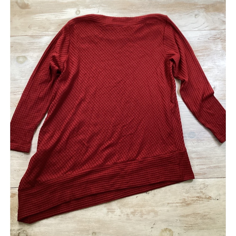 Simpli Red Waffle Knit Tunic Sweater Women's Size 12 Made in Canada